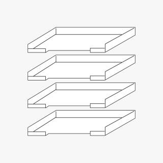 Röhr Techno Schrägablage DIN A4 – 4er-Set, 33,7 × 13,5 × 21,2 cm