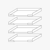 Röhr Techno Schrägablage DIN A4 – 4er-Set, 33,7 × 13,5 × 21,2 cm