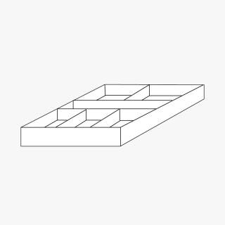 Röhr Techno Materialschale für Schubkasten – 33,7 × 2,5 × 19,6 cm