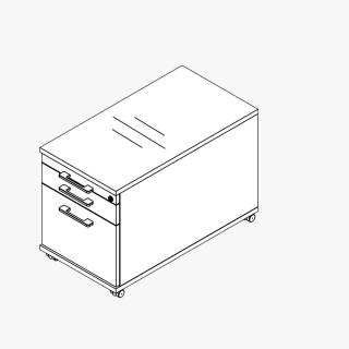 Röhr Techno Rollcontainer 439 – abschließbar, Hängeregister-Vollauszug, 42,7 × 54,4 × 80 cm