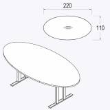 Techno by rb | Konferenztisch mit Ovalplatte - Typ...