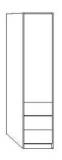 Wiemann LOFT | Gleitt&uuml;ren-Panorama-Funktionsschrank mit 3 Ausz&uuml;gen, 1 T&uuml;r, T&uuml;ranschlag rechts - H&ouml;he 216 cm