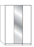 Wiemann LOFT | Gleitt&uuml;ren-Panoramaschrank mit 1 Faltt&uuml;r, 1 Spiegel in Parsol-Bronze-Glas, 1 Dreht&uuml;r - H&ouml;he 216 cm