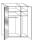 Wiemann LOFT | Gleitt&uuml;ren-Panoramaschrank mit 1 Faltt&uuml;r, 1 Spiegel in Parsol-Bronze-Glas, 1 Dreht&uuml;r - H&ouml;he 216 cm