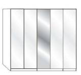 Wiemann LOFT | Gleitt&uuml;ren-Panoramaschrank mit 2 Faltt&uuml;ren, 1 Spiegel in Parsol-Bronze-Glas, 1 Dreht&uuml;r - H&ouml;he 216 cm