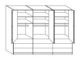 Wiemann LOFT | Gleitt&uuml;ren-Panorama-Funktionsschrank mit 9 Ausz&uuml;gen, 3 Faltt&uuml;ren - H&ouml;he 216 cm
