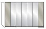 Wiemann LOFT | Gleitt&uuml;ren-Panoramaschrank mit 3 Faltt&uuml;ren, 1 Dreht&uuml;r, 5 Spiegel in Parsol-Bronze-Glas - H&ouml;he 216 cm