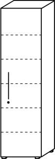 Objekt.Plus by rb | Aktenschrank 6OH, 1 T&uuml;r Anschlag rechts, 4 E.-B&ouml;den, 1 Boden fest, 60 cm breit