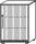 Objekt.Plus by rb | Jalousieschrank 3OH, Korpus wei&szlig;, Jalousie alufarbig, Griff links, 80 cm breit