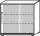 Objekt.Plus by rb | Jalousieschrank 3OH, Korpus wei&szlig;, Jalousie alufarbig, Griff links, 120 cm breit
