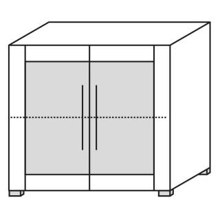 Objekt.Plus by rb | Aktenschrank 2OH, 2 T&uuml;ren mit Rahmenfront, 1 E.-Boden, 80 cm breit