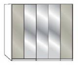 Wiemann LOFT | Gleitt&uuml;ren-Panoramaschrank mit 5 T&uuml;ren (3 Spiegelt&uuml;ren in Parsol-Bronze-Glas) - H&ouml;he 236 cm