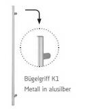 R&ouml;hr - B&uuml;gelgriff K1 - Metall in alusilberfarbig