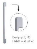 R&ouml;hr System | Designgriff M1 - Metall in alusilberfarbig