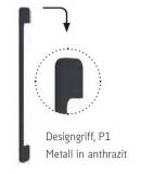 R&ouml;hr System | Designgriff P1 - Metall in anthrazit