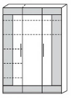 Cadre by rb | Kleiderschrank 3-t&uuml;rig, 7 B&ouml;den, 1 Kleiderstange