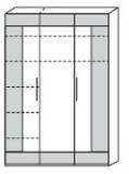 Cadre by rb | Kleiderschrank 3-t&uuml;rig, 7 B&ouml;den, 1 Kleiderstange