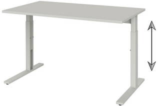 Cadre by rb | Schreibtisch mit Metall C-Fu&szlig; - h&ouml;henverstellbar