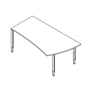 Röhr Objekt.Plus | Schreibtisch mit Freiformplatte rechts 180cm Type K20/-G20