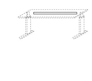 Objekt.Plus by rb | Kabelkanal aus Metall f&uuml;r Schreibtischbreite 140 / 160 cm  Type 804