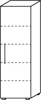 Aktenschrank 5OH mit 1 Tür rechts 60cm Type A60