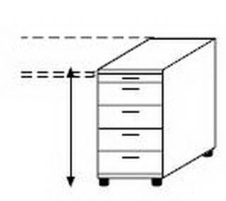 Objekt.Plus by rb | Anstellcontainer, 1 Materialauszug, 4 Schubkästen, Vollauszug mit SE + Softclose Typ 499