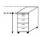 Objekt.Plus by rb | Anstellcontainer, 1 Materialauszug, 4 Schubkästen, Vollauszug mit SE + Softclose Typ 499