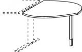 Objekt.Plus by rb | Anbauplatte (links) Linsenform mit St&uuml;tzfuss 101,5cm Type 071