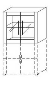 Objekt.Plus by rb | Aktenschrankaufsatz 2OH, 2 T&uuml;ren mit Rahmenfront, 1 E.-Boden, 80 cm breit