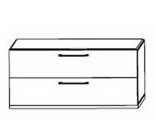 Objekt.Plus by rb | Ordner-Lowboard mit 2 Klappen, 2 B&ouml;den, 1 Mittelwand - 160 cm breit