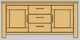 Niehoff Sitzm&ouml;bel | CASA-NOVA Sideboard / Anrichte mit 3 Schubk&auml;sten und 2 T&uuml;ren