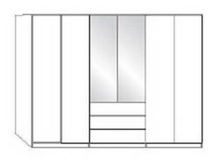 Wiemann LOFT | Gleitt&uuml;ren-Panorama-Funktionsschrank mit 4 Ausz&uuml;gen, 6 T&uuml;ren (2 Spiegelt&uuml;ren in Parsol-Bronze-Glas) - H&ouml;he 236 cm