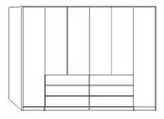 Wiemann LOFT | Gleitt&uuml;ren-Panorama-Funktionsschrank mit 6 Ausz&uuml;gen, 2 Faltt&uuml;ren, 2 Dreht&uuml;ren - H&ouml;he 216 cm