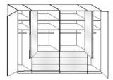 Wiemann LOFT | Gleitt&uuml;ren-Panorama-Funktionsschrank mit 8 Ausz&uuml;gen, 6 T&uuml;ren - H&ouml;he 236 cm