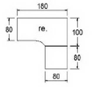 Techno by rb | Freiformschreibtisch mit 4-Fu&szlig;-Gestell und Winkelkombi - 180 /200 x 180 cm