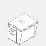 Techno by rb | Anstellcontainer mit 3 Ausz&uuml;gen, 1 Fach und elektrisch h&ouml;henverstellbare Ablageplatte