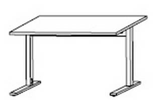 Cadre.Plus by rb | Schreibtisch mit Metall C-Fu&szlig; - h&ouml;henverstellbar