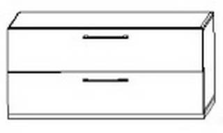 Objekt.Plus by rb | Ordner-Lowboard mit 1 Klappe, 1 Schubkasten unten, 2 B&ouml;den, 1 Mittelwand - 160 cm breit