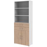 Carry.Office by rb | Aktenschrank mit 2 Türen, 2 Schubkästen, 1 Regalaufsatz 80,0 cm breit - 6 OH
