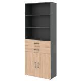 Carry.Office by rb | Aktenschrank mit 2 Türen, 2 Schubkästen, 1 Regalaufsatz 80,0 cm breit - 6 OH