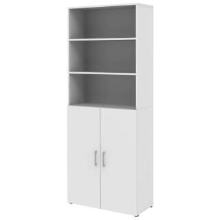 Carry.Office by rb | Aktenschrank mit 2 Türen, 1 Regalaufsatz 80,0 cm breit - 6 OH