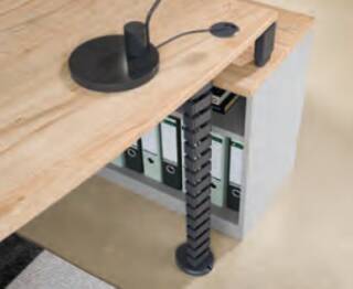 Carry.Office by rb | Kabelrüssel für vertikale Kabelverteilung, geeignet für Schreibtisch mit elektrischer Höheneinstellung