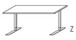Objekt.Plus by rb | Rechteckschreibtisch T-Fu&szlig;gestell mit manueller H&ouml;henverstellung - 160,0 cm