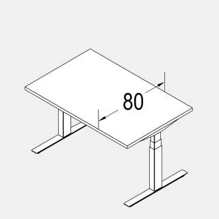 Röhr System | Rechteckschreibtisch T-Fuß Multi mit stufenloser elektrischer Höhenverstellung - 80er Tiefe