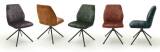 4-Fuß Stuhl | Vintage Veloursoptik mit Keder -...