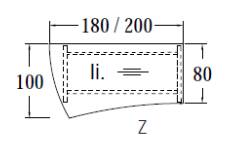 Objekt.Plus by rb | Schreibtisch mit Freiformplatte und 4-Fuß - 180 cm - Typ V20r/E21l