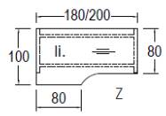 Objekt.Plus by rb | Schreibtisch mit Freiformplatte und 4-Fuß - 180 cm - Typ V56r/E57l