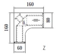 Objekt.Plus by rb | Eckschreibtisch mit durchgehender Platte und 4-Fuß - 160x160 cm - Typ V34r/-E35l