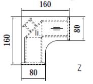 Objekt.Plus by rb | Winkelschreibtisch 90 Grad mit 4-Fuß - 160x160 cm - Typ V72r/-E93l