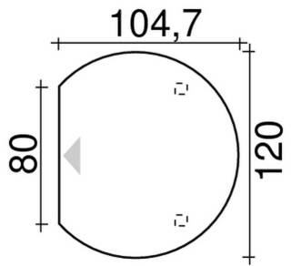 Objekt.Plus by rb | Anbauplatte Rund mit 2 Stützfüssen - 104,7cm - Typ 072/-092